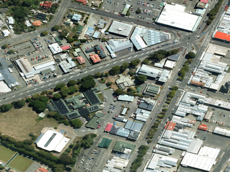 aerial view of Centennial Building Gardens and the ground around it
