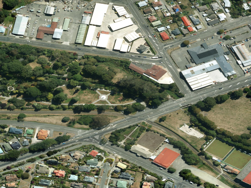aerial view of North Border Public Gardens and the ground around it