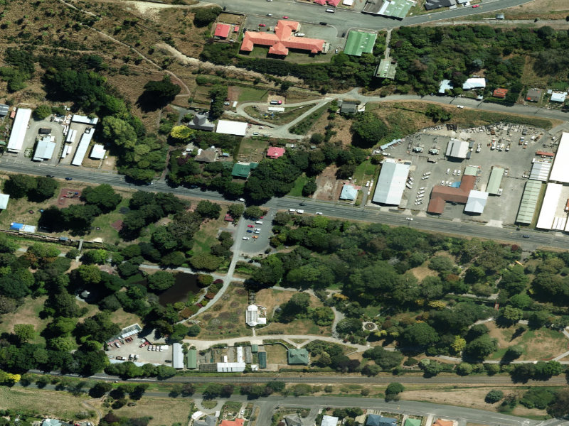 aerial view of Boundaries Public Gardens and the ground around it