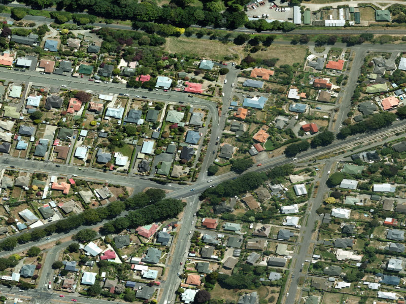 aerial view of Lune Street Terrace and the ground around it