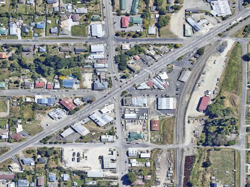 aerial view of Palmerston Traffic Island East and the ground around it