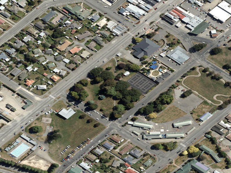 aerial view of Seddon Square and the ground around it