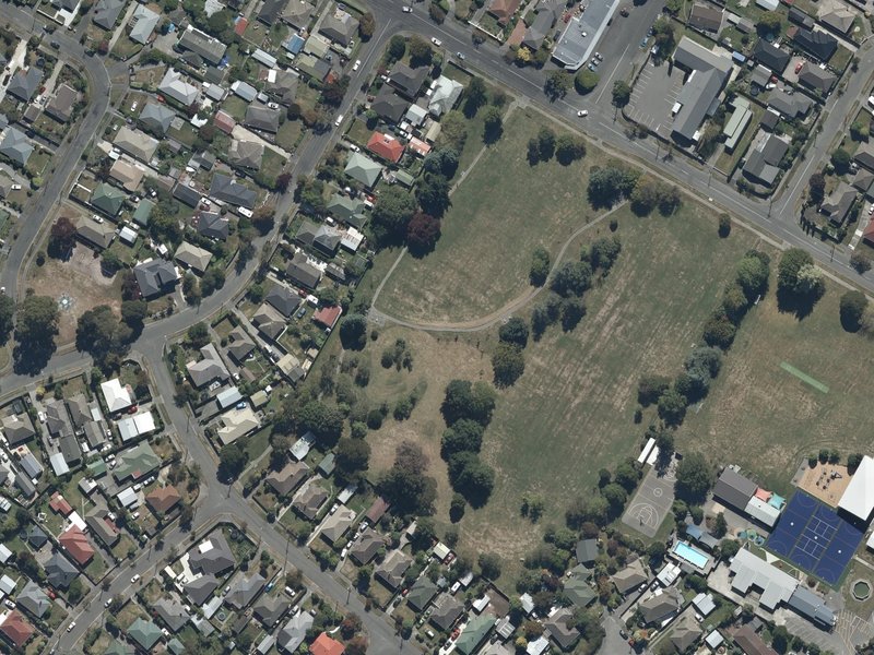 aerial view of Grant Armstrong Park and the ground around it