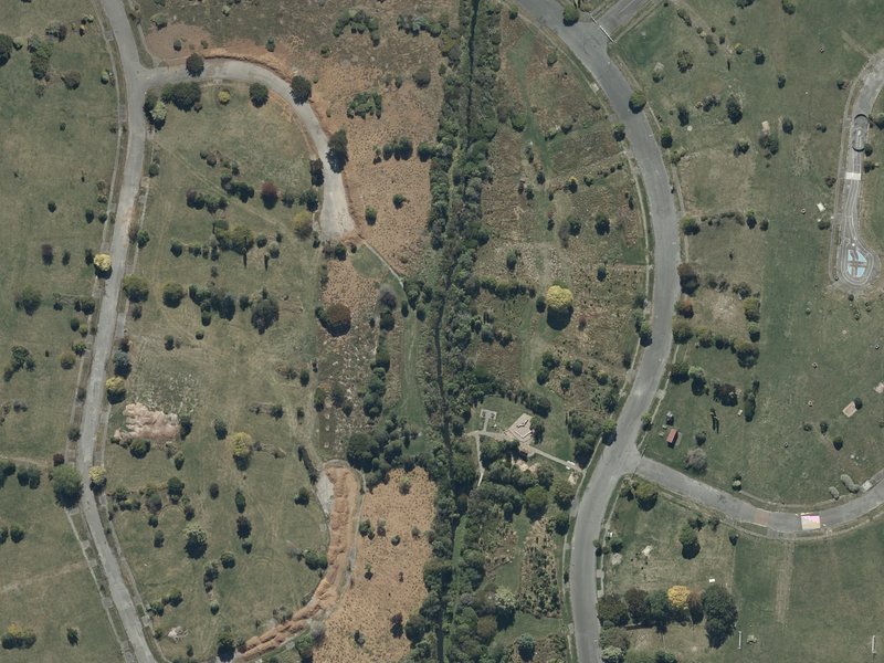 aerial view of Brooker Reserve and the ground around it