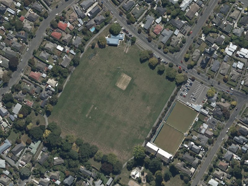 aerial view of Edgar Macintosh Park and the ground around it