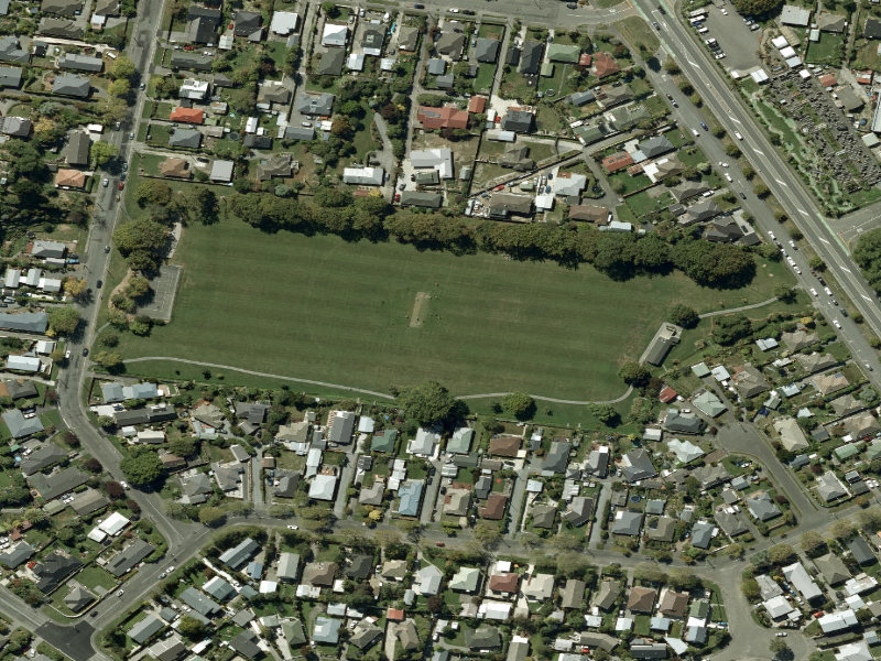 aerial view of Hillsborough Park and the ground around it