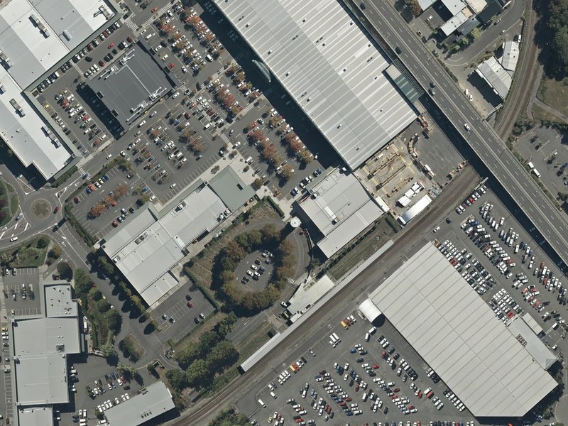 aerial view of Christchurch Railway Station Reserve and the ground around it