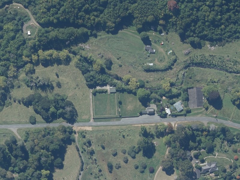 aerial view of Little River Bowling Green and the ground around it