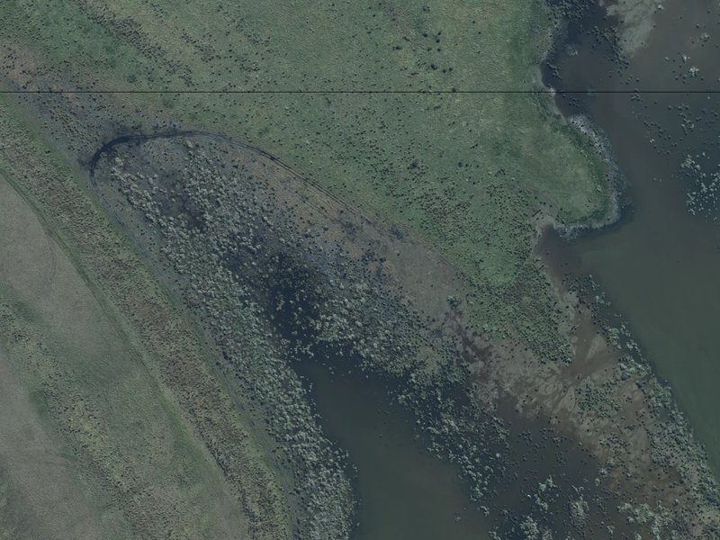 aerial view of Birdlings Flat and the ground around it