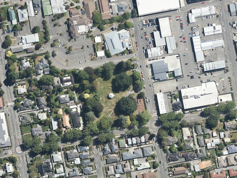 aerial view of Victoria Park and the ground around it