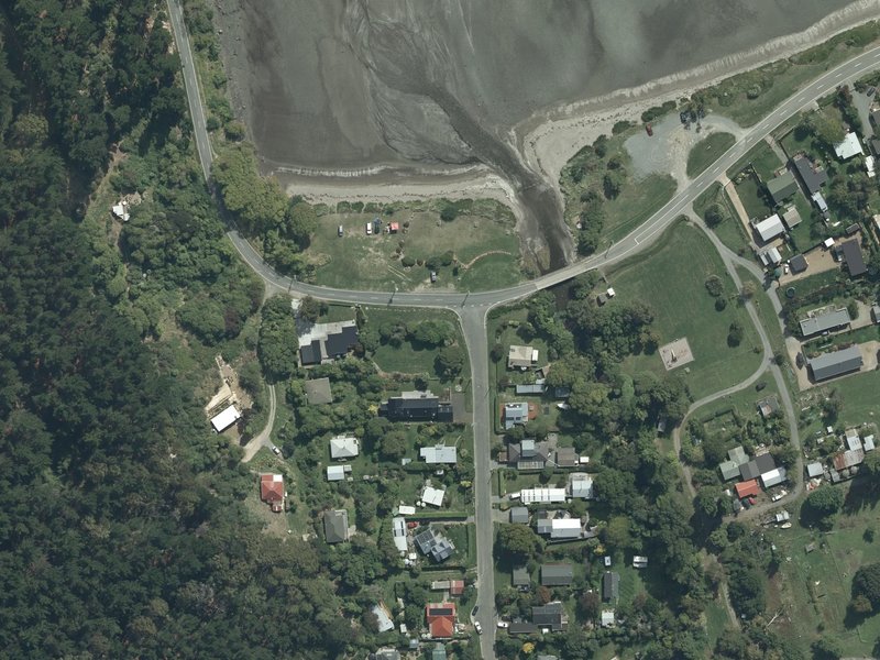 aerial view of Purau Maori Reserve and the ground around it