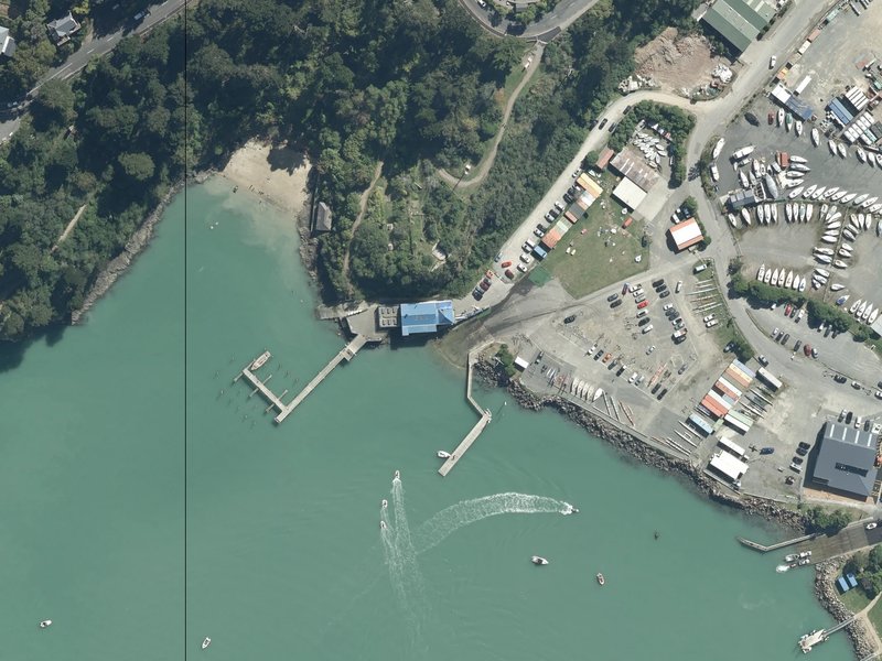 aerial view of Bowater Jetty and the ground around it