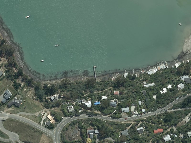 aerial view of Church Bay Jetty and the ground around it