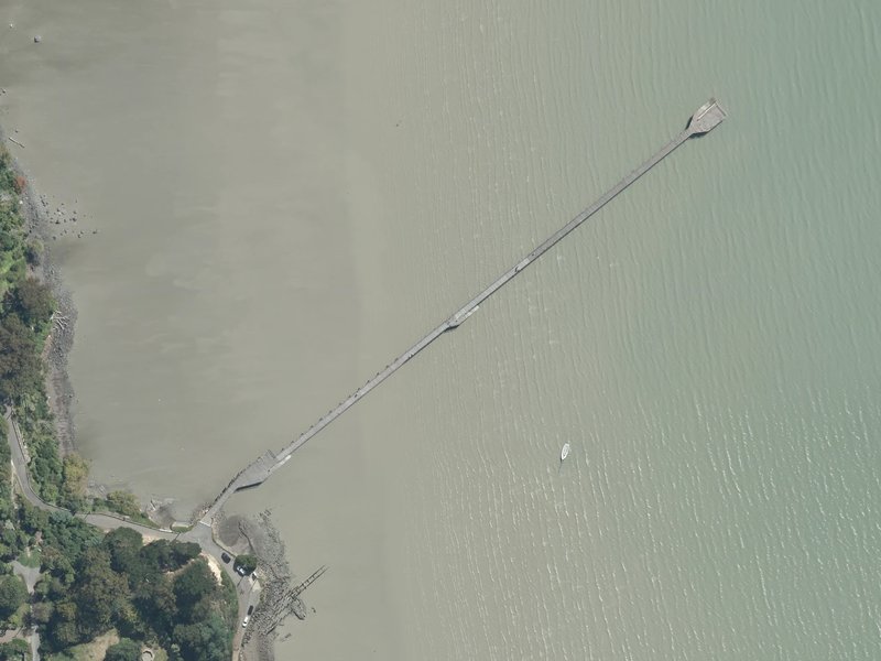 aerial view of Govenor's Bay Jetty and the ground around it