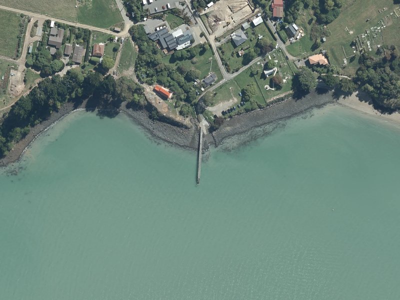 aerial view of Rapaki Wharf and the ground around it