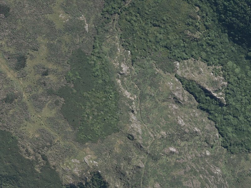 aerial view of Bivvy Rock and the ground around it