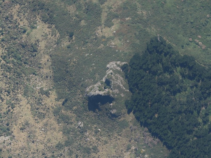 aerial view of Brasenose Crag and the ground around it