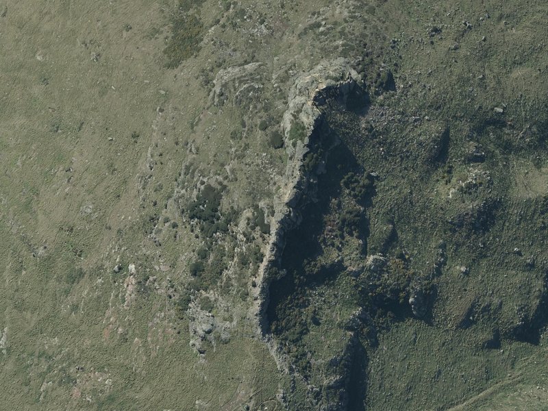 aerial view of Castle Rock and the ground around it