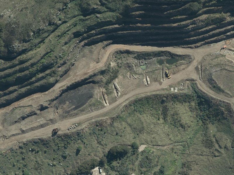 aerial view of Gollans Bay Quarry and the ground around it