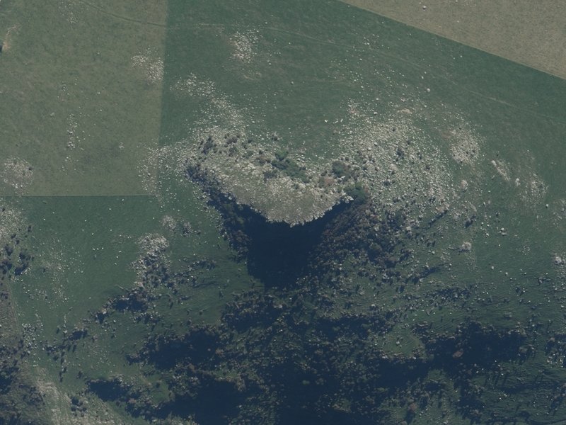 aerial view of Holmes Bay Crag and the ground around it