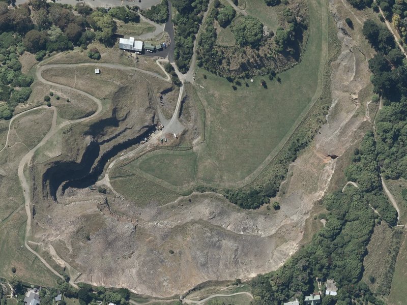 aerial view of Old Halswell Quarry and the ground around it