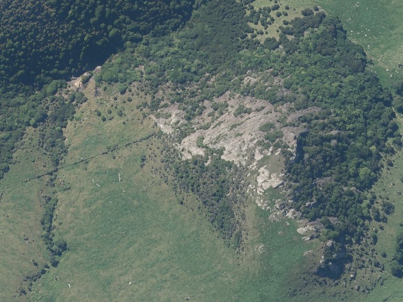 aerial view of Pulpit Rock and the ground around it