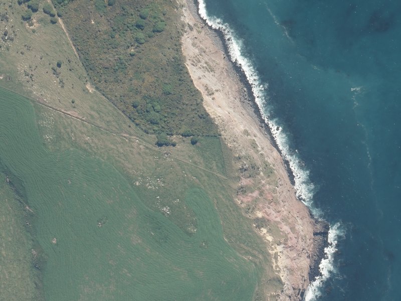 aerial view of Red Bluff and the ground around it
