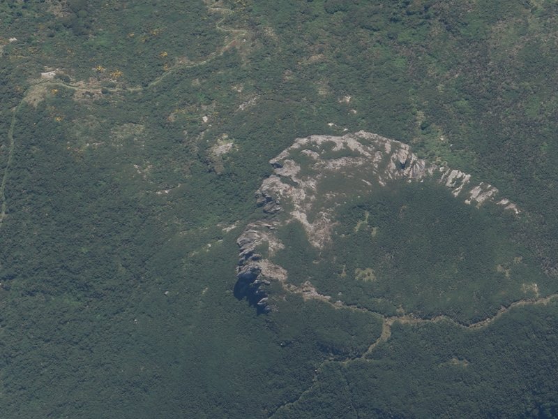 aerial view of Stony Bay Peak - Climbing area and the ground around it