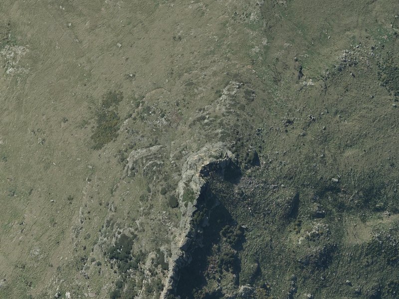 aerial view of Te Tihi-o-Kahukura/Castle Rock and the ground around it
