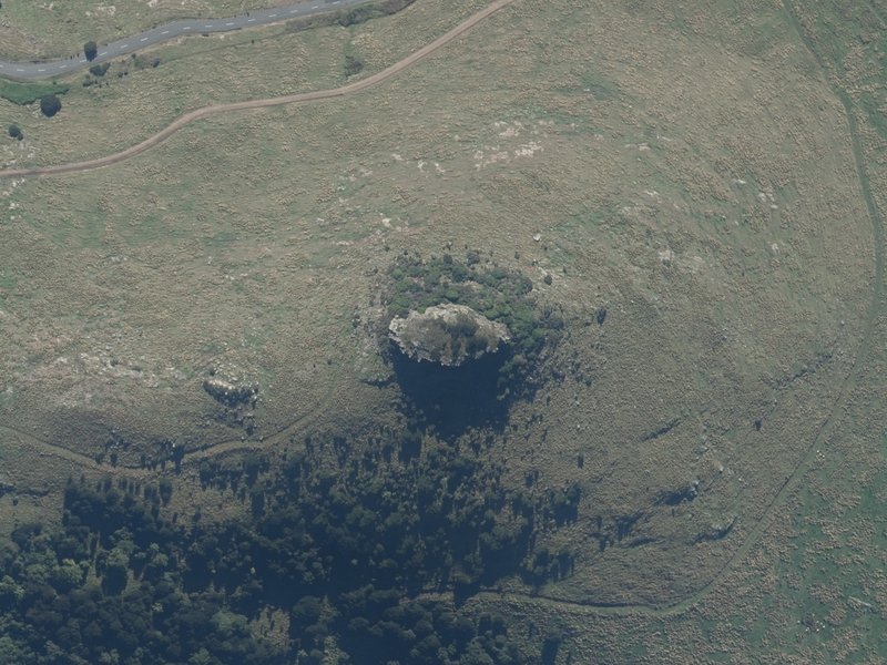 aerial view of The Temple and the ground around it