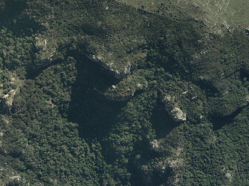 aerial view of Twisted Sister and the ground around it