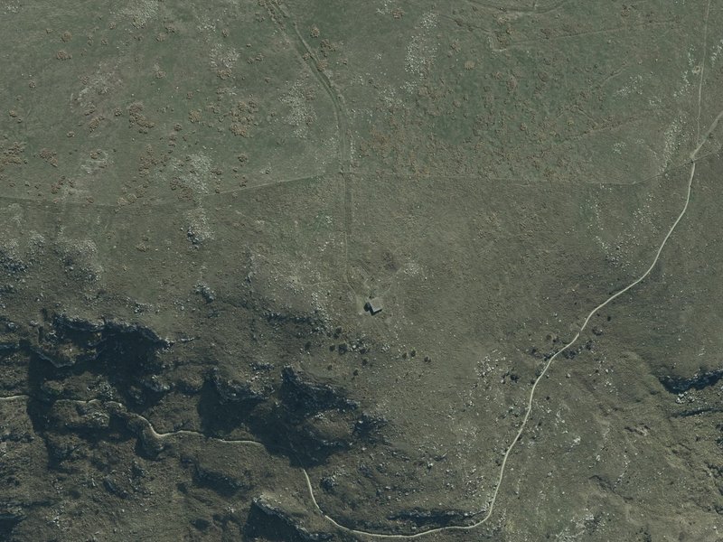aerial view of Battery Observation Post III and the ground around it