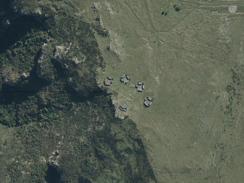 aerial view of Mount Pleasant World War Ⅱ 3.7″ Anti-aircraft Battery and the ground around it