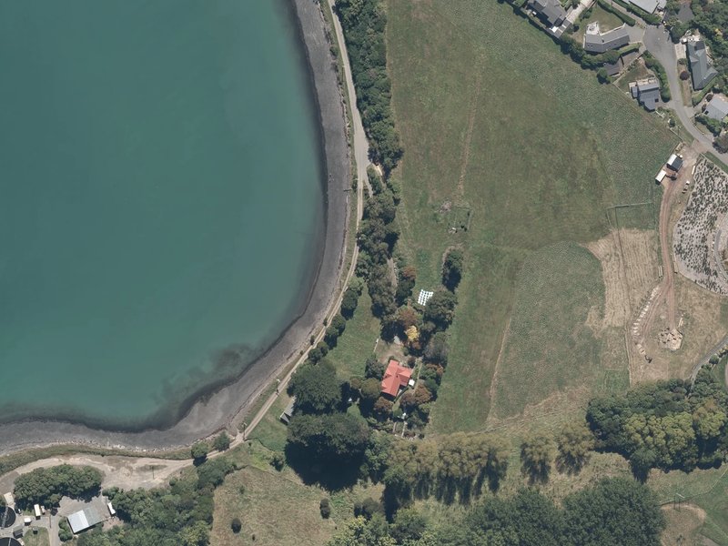 aerial view of Takapūneke and the ground around it