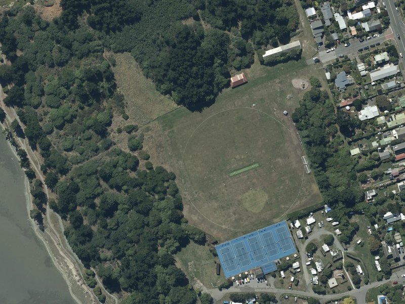 aerial view of Te Kai-a-Te-Karoro and the ground around it