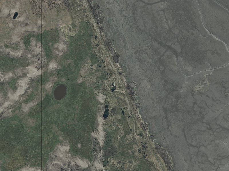 aerial view of Bird Hide and the ground around it