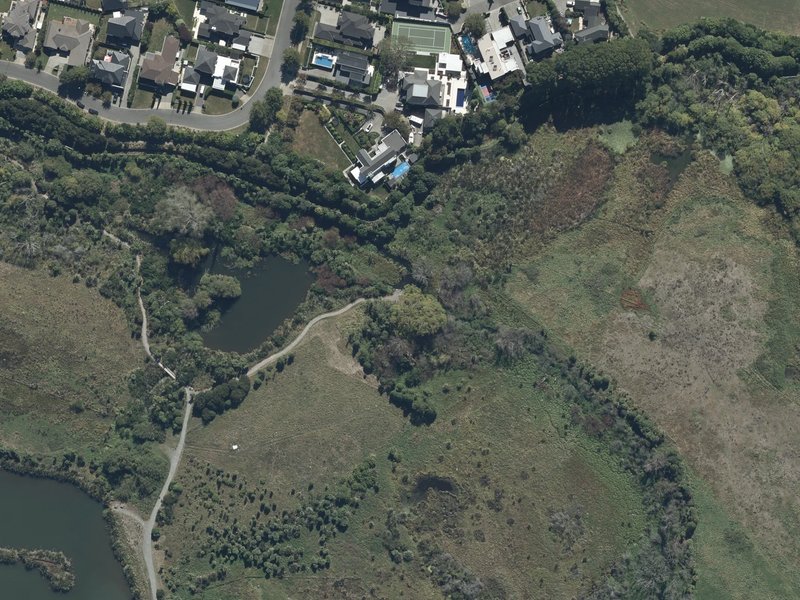 aerial view of Contemplation Point and the ground around it