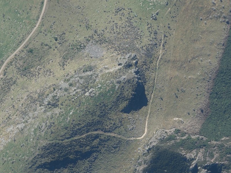 aerial view of Devils Gap and the ground around it