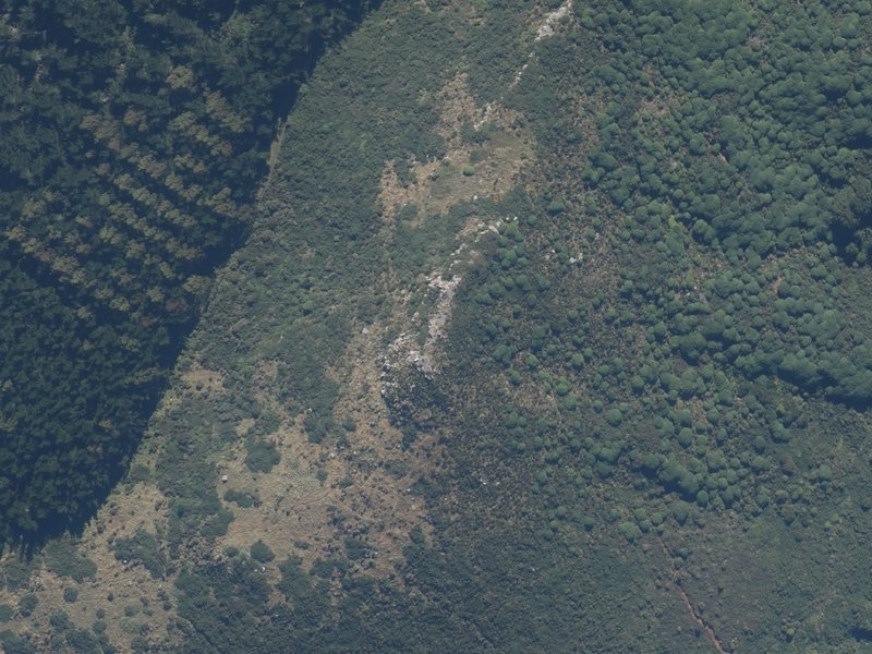 aerial view of Flag Peak and the ground around it