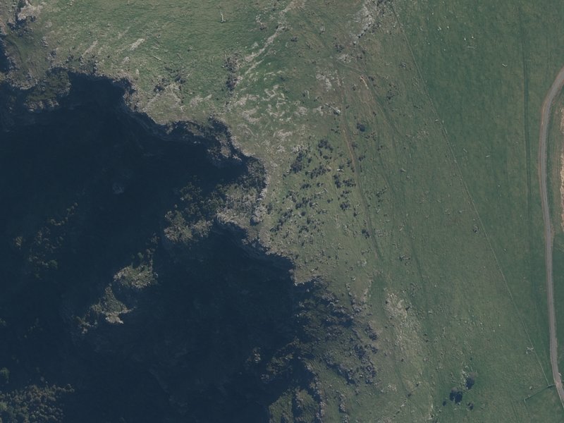 aerial view of Haytor and the ground around it