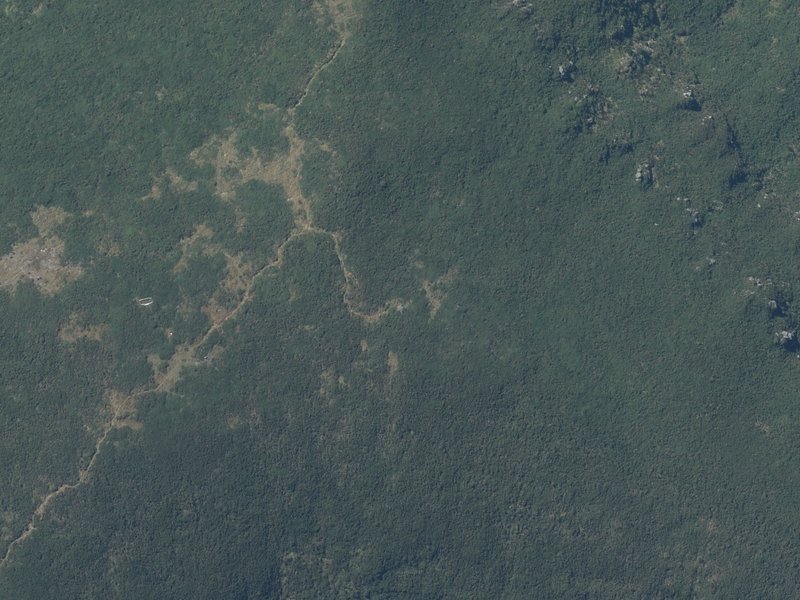 aerial view of Mount Bradley and the ground around it