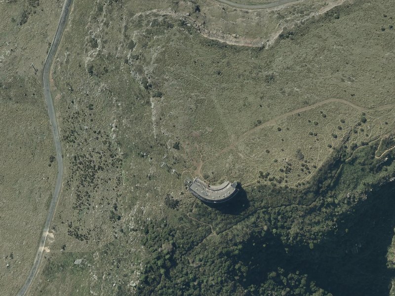 aerial view of Mount Cavendish and the ground around it