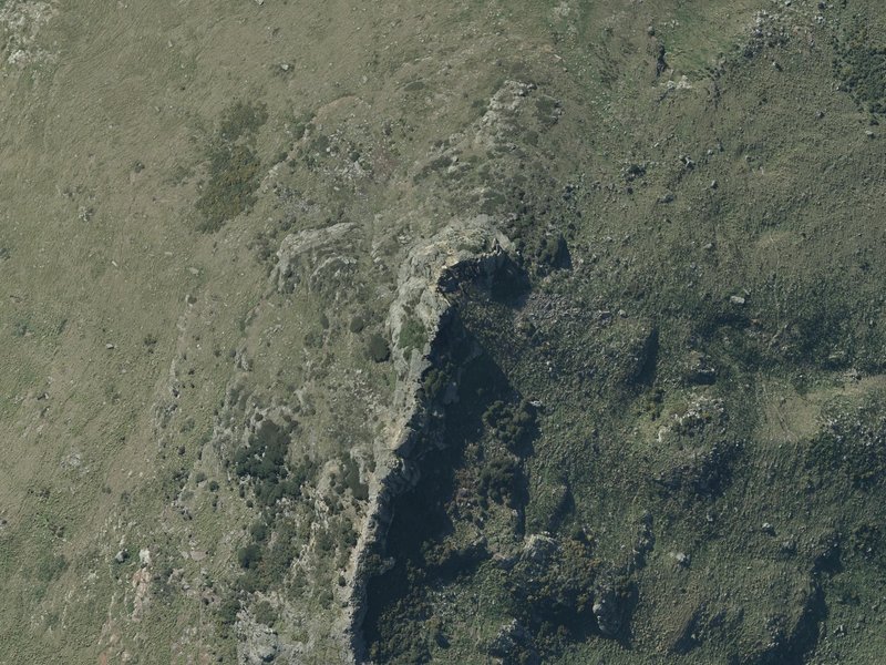 aerial view of Te Tihi-o-Kahukura / Castle Rock and the ground around it