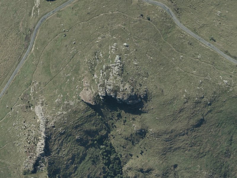 aerial view of Te Upoko-o-Kurī / Witch Hill and the ground around it