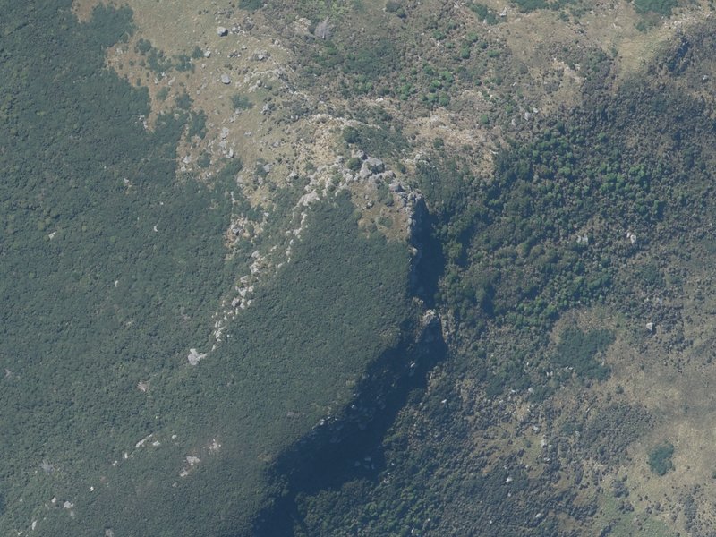 aerial view of Tuhiraki / Bossu and the ground around it