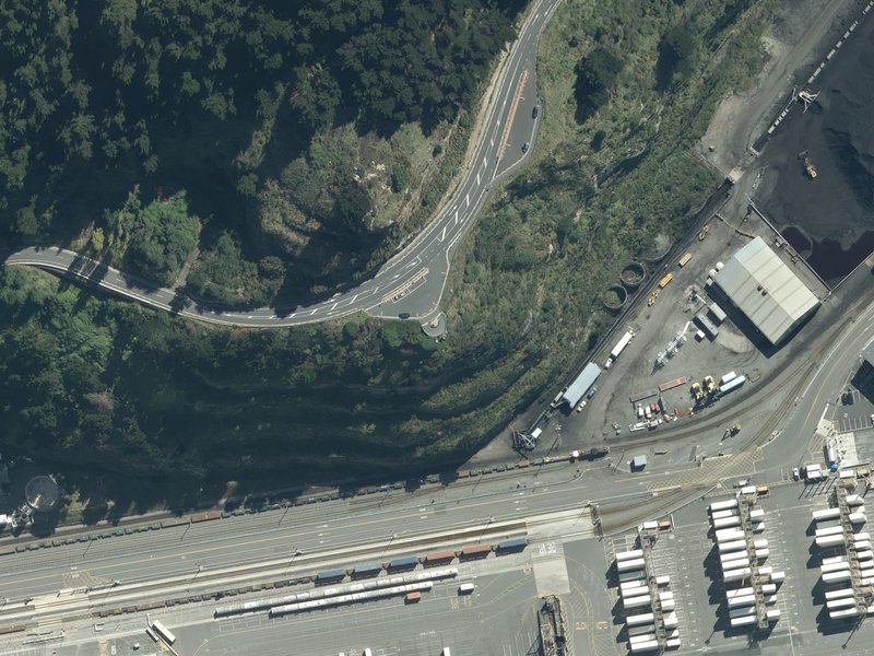 aerial view of Windy Point and the ground around it