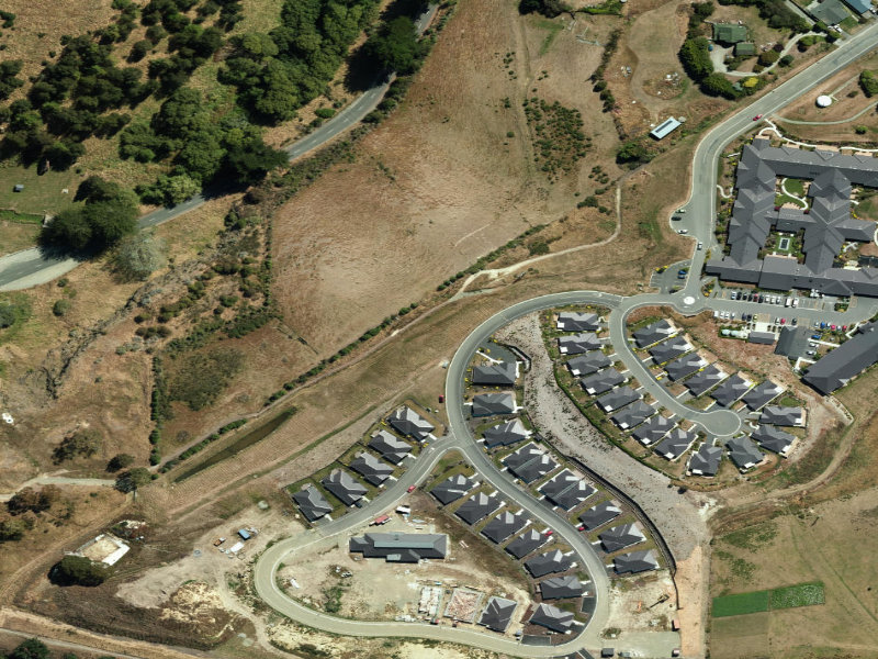 aerial view of Oamaru Walkway and the ground around it