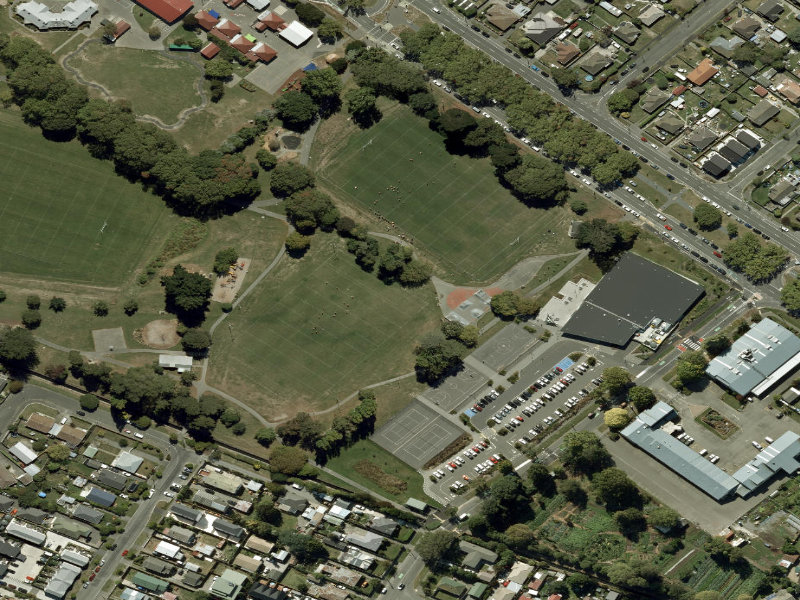 aerial view of Walk and bike track through Woolston and the ground around it