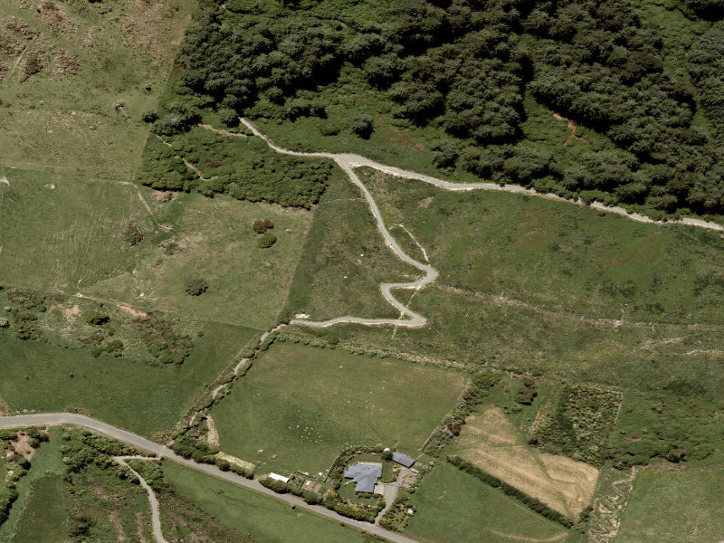 aerial view of Pekapeka Gully and the ground around it