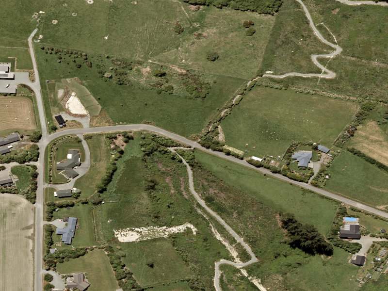 aerial view of Pekapeka Gully and the ground around it